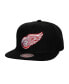 Фото #1 товара Men's Black Detroit Red Wings Core Top Spot Snapback Hat