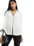 Фото #1 товара Mango contrast piping shirt in off white