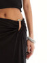 Фото #3 товара NA-KD buckle detail maxi skirt in black