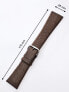 Фото #1 товара Perigaum Textile-leather-strap 28 x 170 mm Brown Silver Clasp