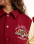 Guess Originals unisex authentic letterman jacket in red