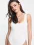 Фото #3 товара ASOS DESIGN cotton scoop neck vest bodysuit in white