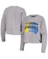 Фото #1 товара Women's Gray Distressed Golden State Warriors Band Cropped Long Sleeve T-shirt