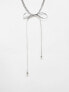 Фото #2 товара Reclaimed Vintage unisex drippy puller bow necklace in silver