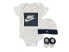 Фото #1 товара [LN0058-001] Baby Nike Bodysuit, Hat and Booties 3-PC Box Set