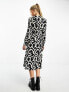 Фото #5 товара Vero Moda belted shirt maxi dress in mono geo print