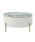 Фото #3 товара Modern Round Coffee Table With 2 Large Drawers Storage Accent Table(31.5")