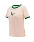 ფოტო #4 პროდუქტის Women's Cream Distressed Philadelphia Eagles Retro Classic Ringer T-shirt