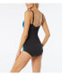 Фото #2 товара Women's Missy Honeycomb Shirred Zip One Piece Swimsuit