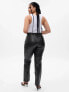 Фото #2 товара High Rise Vegan Leather Cheeky Straight Pants