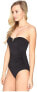 Tommy Bahama 169905 Womens Pearl V-Front One-Piece Swimsuit Solid Black Size 8