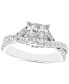 ფოტო #1 პროდუქტის Diamond Princess Quad Cluster Engagement Ring (1-1/2 ct. t.w.) in 14k White Gold