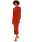 Фото #3 товара Women's Ruched Long-Sleeve Midi Dress
