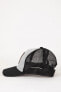 Erkek Etiket Baskılı Beyzbol Basketbol Şapkası B8008AX24SM