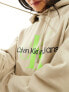 Фото #3 товара Calvin Klein Jeans unisex seasonal monogram logo regular hoodie in multi