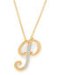 Фото #8 товара Diamond Accent Initial Pendant Necklace 18" in Gold Plate or Rose Gold Plate