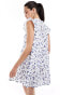 Wednesday's Girl tiered ditsy print mini smock dress in white and blue Белый/Синий, S - фото #4