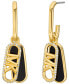 ფოტო #2 პროდუქტის 14K Gold Plated Tiger's Eye Empire Charm Drop Earrings