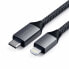 Satechi ST-TCL18M, 1.8 m, Lightning, USB C, Male, Male, Black, Grey
