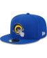 Фото #1 товара Men's Royal Los Angeles Rams Throwback Main 59FIFTY Fitted Hat
