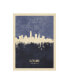 Michael Tompsett Cleveland Ohio Skyline Navy Canvas Art - 15.5" x 21"