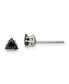 ფოტო #1 პროდუქტის Stainless Steel Polished Black Triangle CZ Stud Earrings