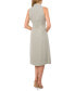 ფოტო #4 პროდუქტის Women's Sleeveless V-Neck Belted Waist Midi Shirt Dress