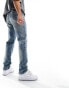 River Island slim jean in midwash blue Синий, W28 L30 - фото #10