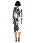 Фото #2 товара Women's Floral Long-Sleeve Midi Dress