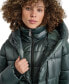 ფოტო #4 პროდუქტის Women's Bibbed Shawl-Collar Packable Shine Puffer Coat