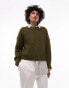 Topshop knitted fluffy relaxed ultimate jumper in light green