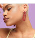 ფოტო #2 პროდუქტის Women's Red Textured Geometric Drop Earrings