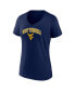 ფოტო #3 პროდუქტის Women's Navy West Virginia Mountaineers Evergreen Campus V-Neck T-shirt