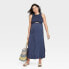 Smocked Cut Out Maxi Maternity Dress - Isabel Maternity by Ingrid & Isabel Blue