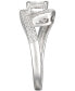 Cubic Zirconia Square Halo Twist Ring in Sterling Silver