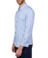 Men's Non-Iron Performance Stretch Moisture-Wicking Hexagon-Print Button-Down Shirt