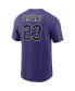 Фото #4 товара Men's Kris Bryant Purple Colorado Rockies Player Name & Number T-shirt