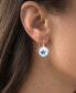 ფოტო #2 პროდუქტის Lab-Grown Blue Opal & Mother-of-Pearl Inlay Starfish Drop Earrings in Sterling Silver