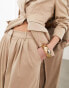 ASOS EDITION super wide leg pleat front trousers in stone