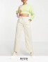 Фото #1 товара Noisy May Petite tailored wide leg dad trousers in cream