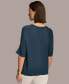 ფოტო #2 პროდუქტის Women's Mini-Sequin Short-Sleeve Sweater