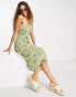 Фото #4 товара Emory Park floral print halter midi dress in green