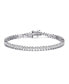 ფოტო #1 პროდუქტის White Gold Plated Clear Round Cubic Zirconia Tennis Bracelet