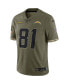 Фото #3 товара Men's Mike Williams Olive Los Angeles Chargers 2022 Salute To Service Limited Jersey