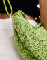 South beach cross body crochet bag in green