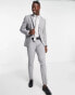 Selected Homme suit trouser with stretch in slim fit light grey