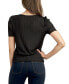 Juniors' Twist-Front Scoop-Neck Puff-Sleeve Top