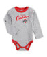 ფოტო #3 პროდუქტის Infant Boys and Girls Heathered Gray, Scarlet Ohio State Buckeyes Little Kicker Long Sleeve Bodysuit and Sweatpants Set