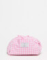 Фото #1 товара The Flat Lay Co. X ASOS EXCLUSIVE Drawstring Makeup Bag in Pink Gingham