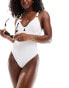 Фото #1 товара New Look crinkle textured swimsuit in white